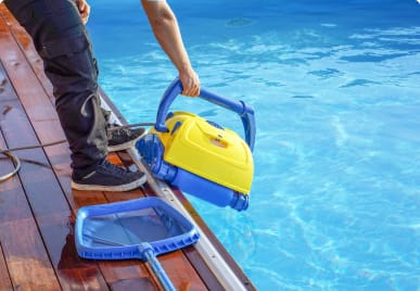 Modern pool equipment upgrade in Scottsdale backyard