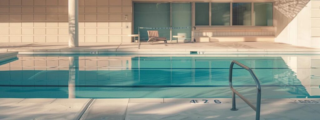 a sleek, modern scottsdale poolside setting showcases a pristine, crystal-clear pool with a professional technician meticulously analyzing water quality, highlighting the importance of expert maintenance for long-term investment protection.