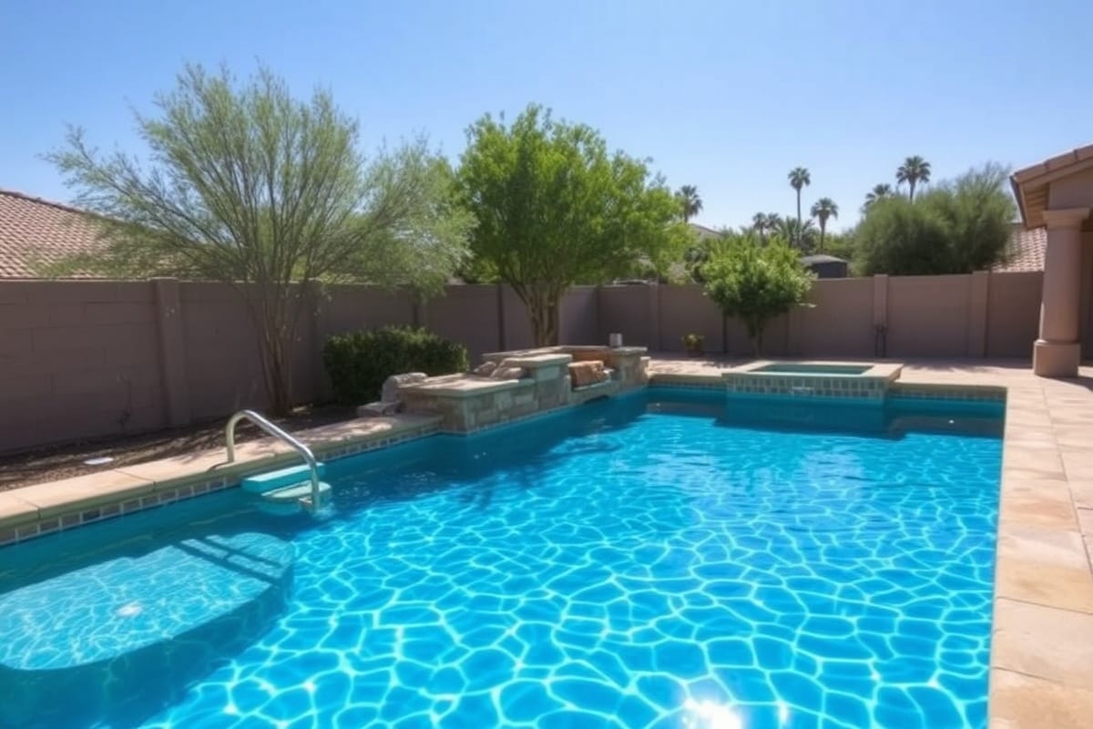 Sparkling backyard pool with perfect water clarity