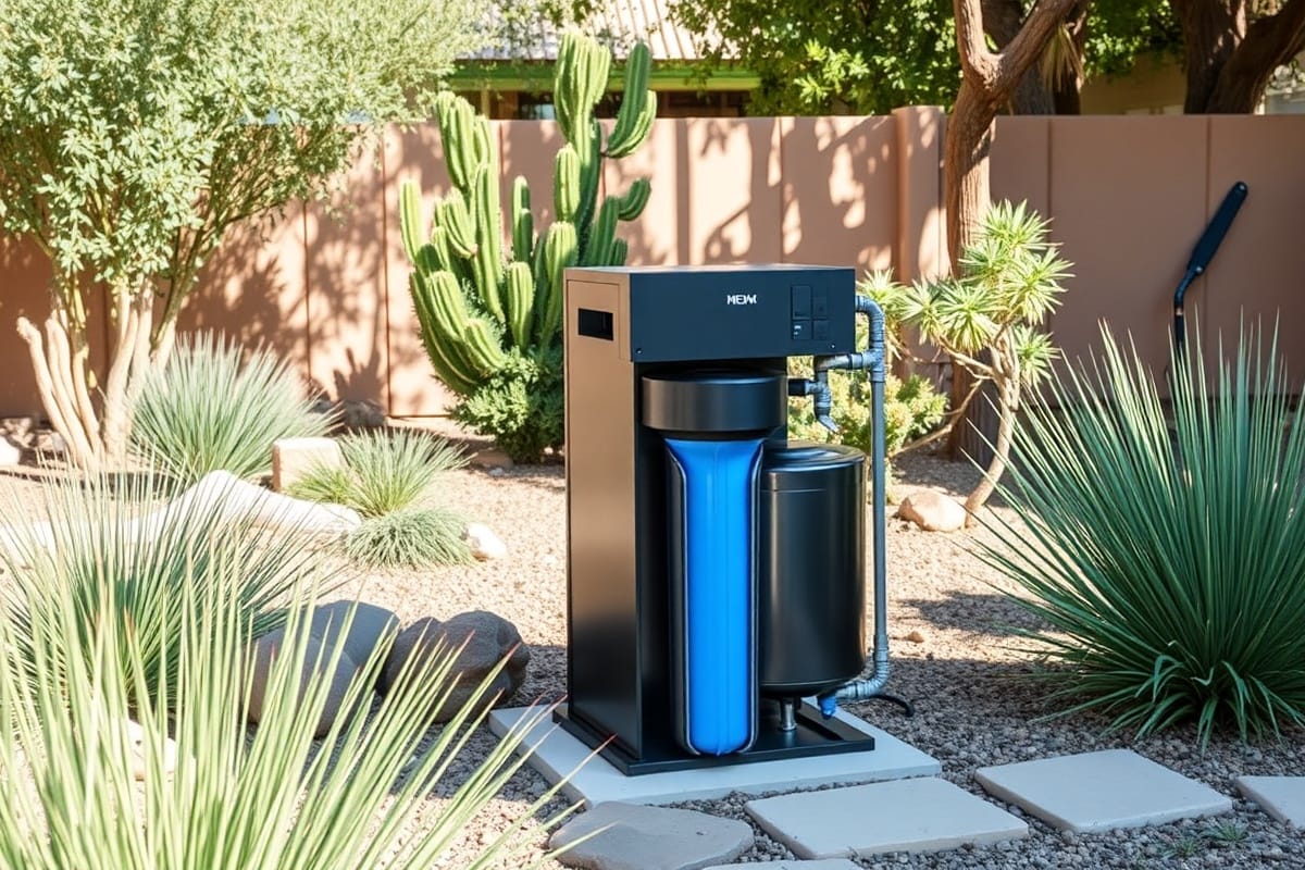 Technician installing reverse osmosis and UV purification system for Scottsdale home